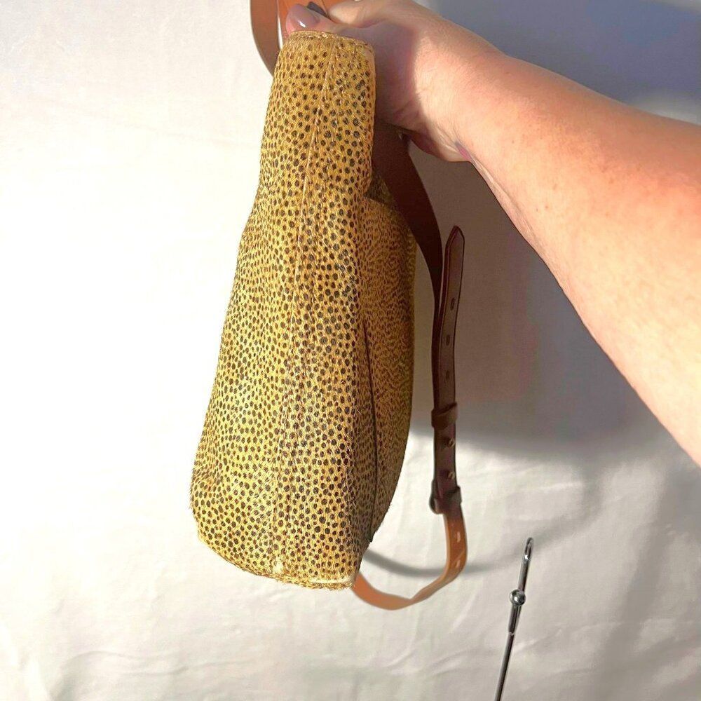 Madewell Brown Print Calf Hair Leather Crossbody Bag